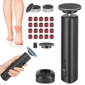 2 In 1 Electric Foot Callus Remover Nail Grinder Feet Care Kit For Women Rechargeable Foot File With 40 Sanding Discs Bands For Dead Skin Cracked (Option: Black)