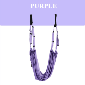 Adjustable Aerial Yoga Strap; Hammock Swing Stretching Strap; Anti-Gravity Inversion Pilates Hammock Belts For Gym Flexibility (Color: Purple)